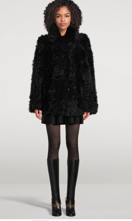 Hiso Teddy Shearling Reversible Coat