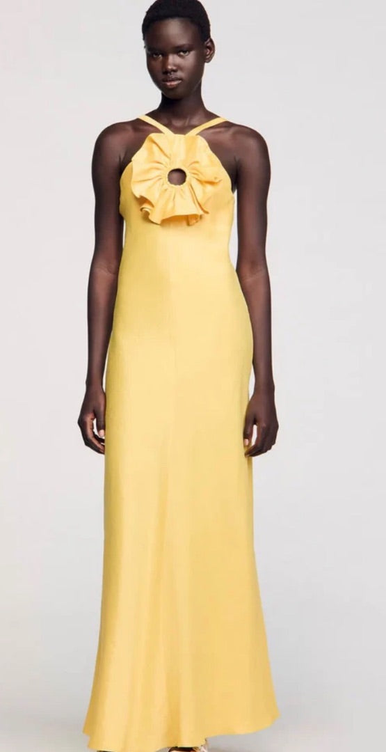 Sandro Ruffled Maxi Dress