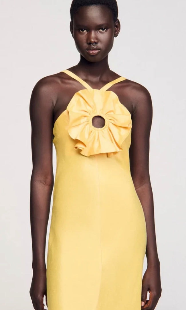 Sandro Ruffled Maxi Dress