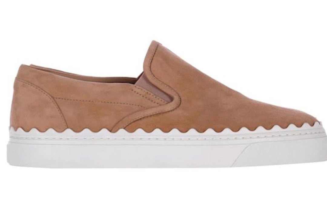 Chloe Lauren Slip-on Sneakers in Camel Suede Yellow