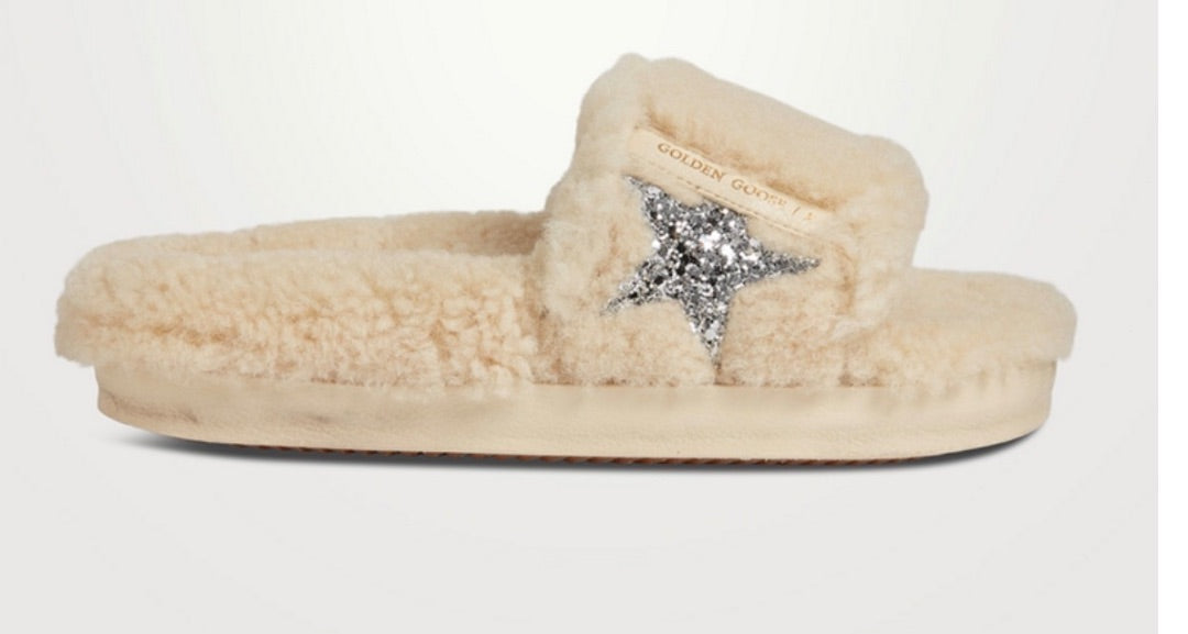 Golden Goose Poolstar Shearling Slide Sandals