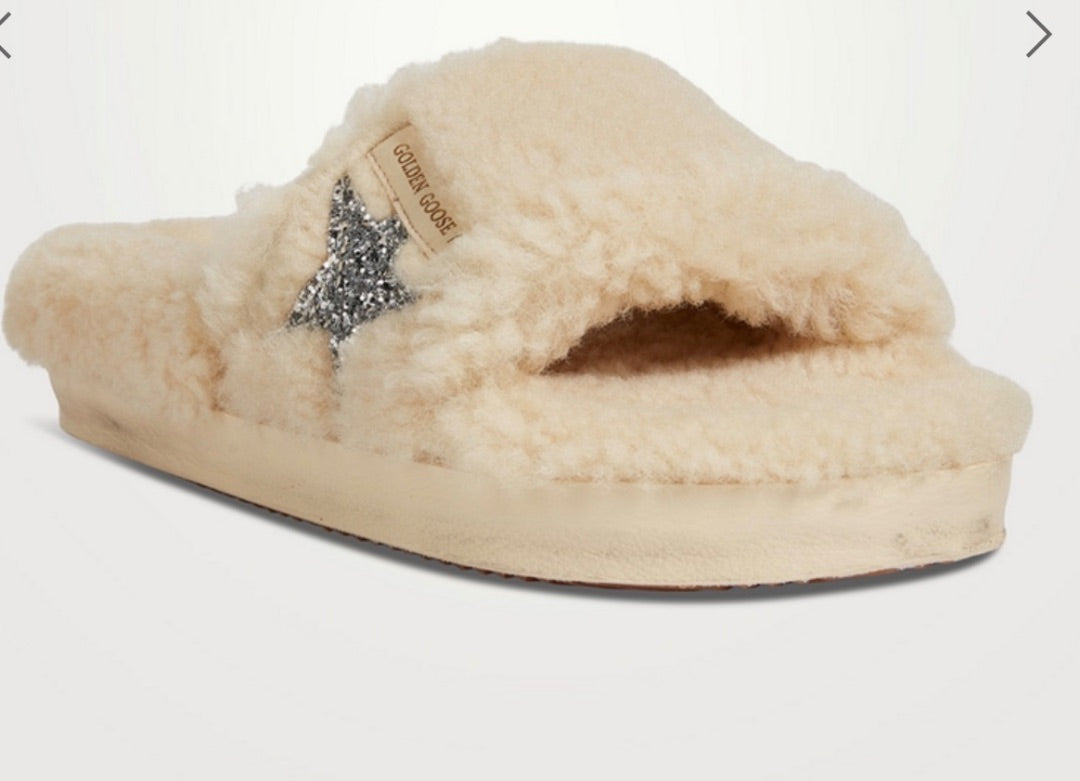 Golden Goose Poolstar Shearling Slide Sandals
