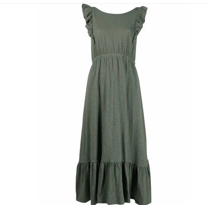 Ba&sh Voyce Ruffle Trim Midi Dress