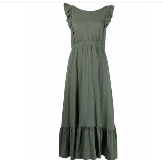 Ba&sh Voyce Ruffle Trim Midi Dress