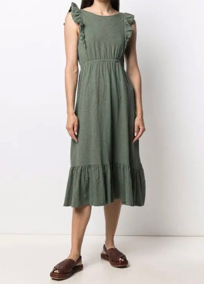 Ba&sh Voyce Ruffle Trim Midi Dress