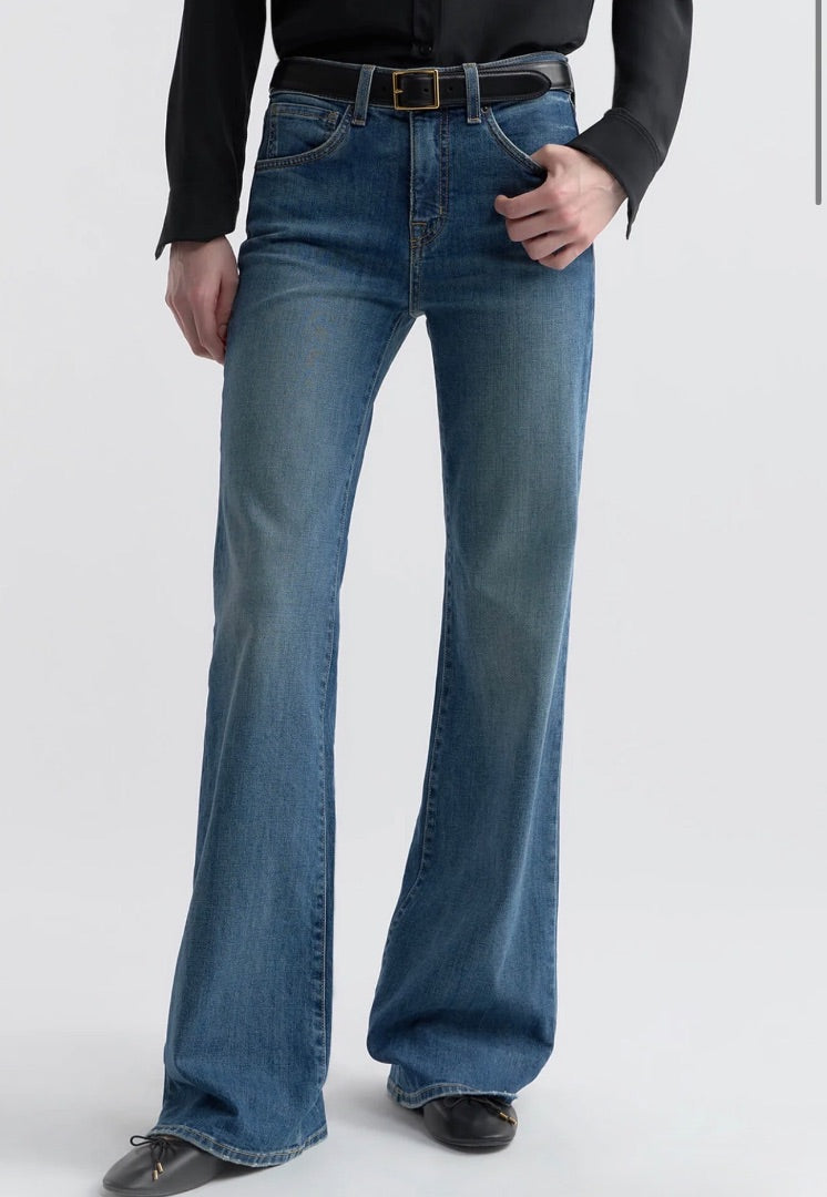 Nili Lotan Celia Mid Rise Flare Jeans