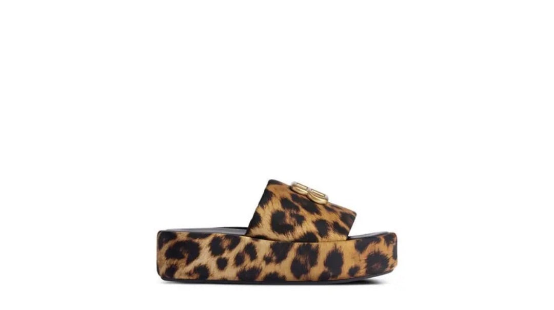 Balenciaga Animal Print BB Rise Slides