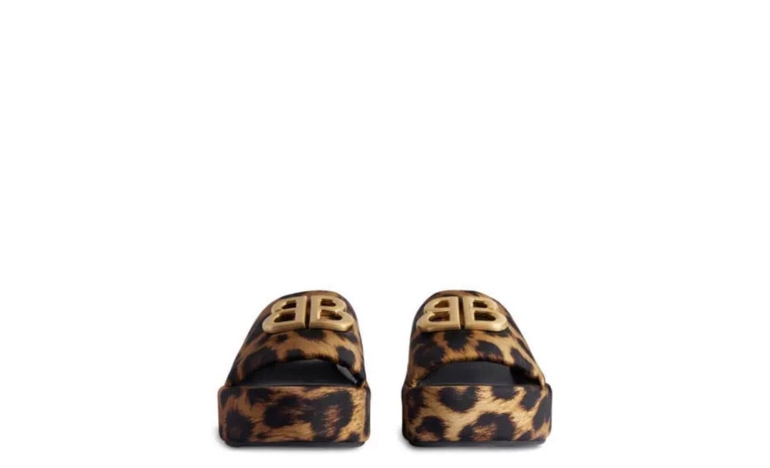Balenciaga Animal Print BB Rise Slides