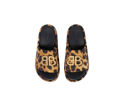 Balenciaga Animal Print BB Rise Slides