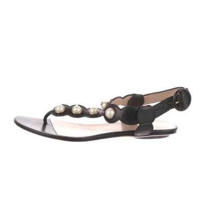 Gucci Faux Pearl Sandals