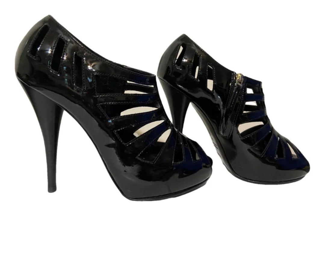 Fendi Patent Cage Heels