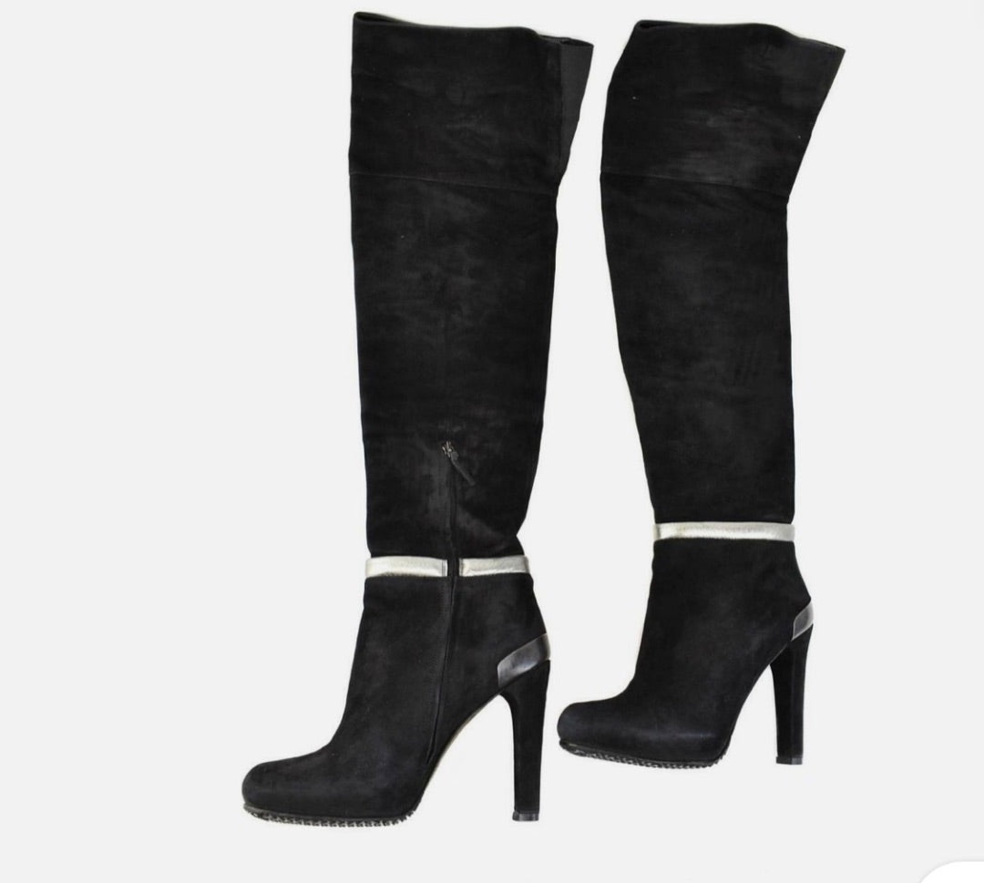 Fendi Suede Boots with silver detail