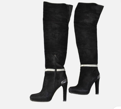 Fendi Suede Boots with silver detail