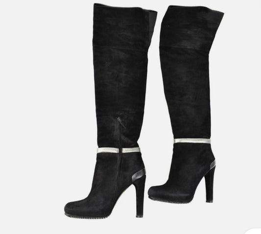 Fendi Suede Boots with silver detail