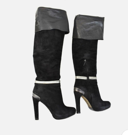 Fendi Suede Boots with silver detail