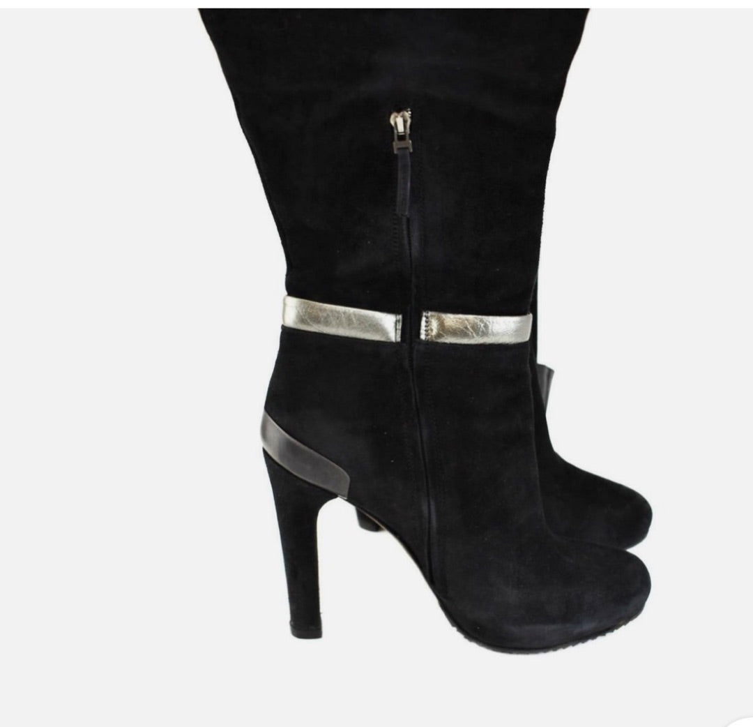 Fendi Suede Boots with silver detail
