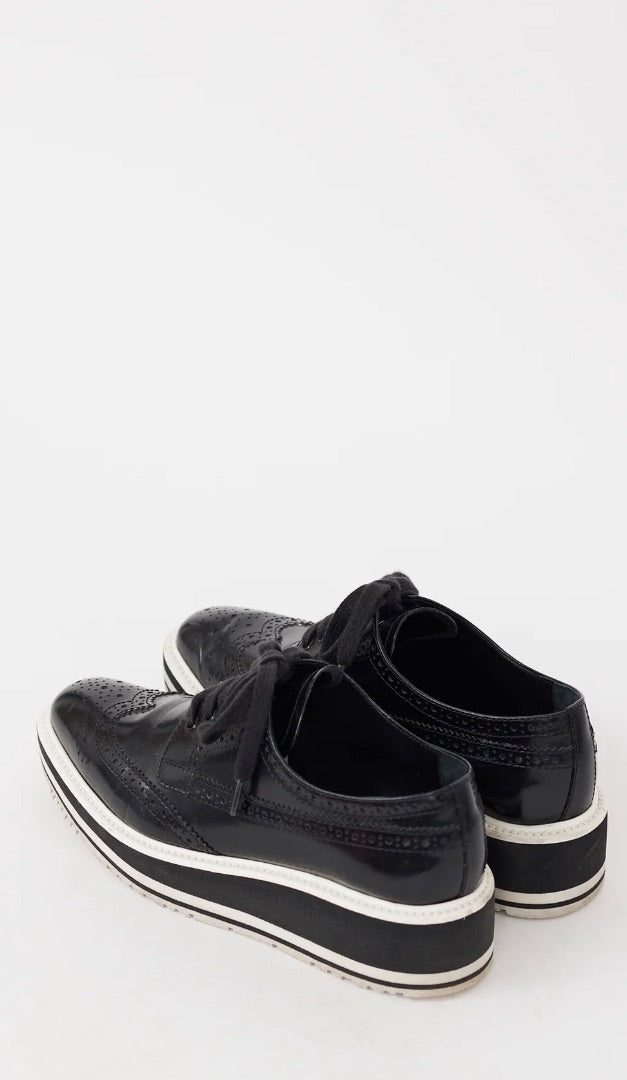 Prada Wingtip Brogue Platform Derby
