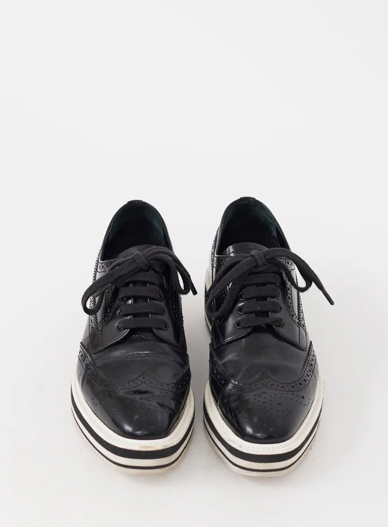 Prada Wingtip Brogue Platform Derby