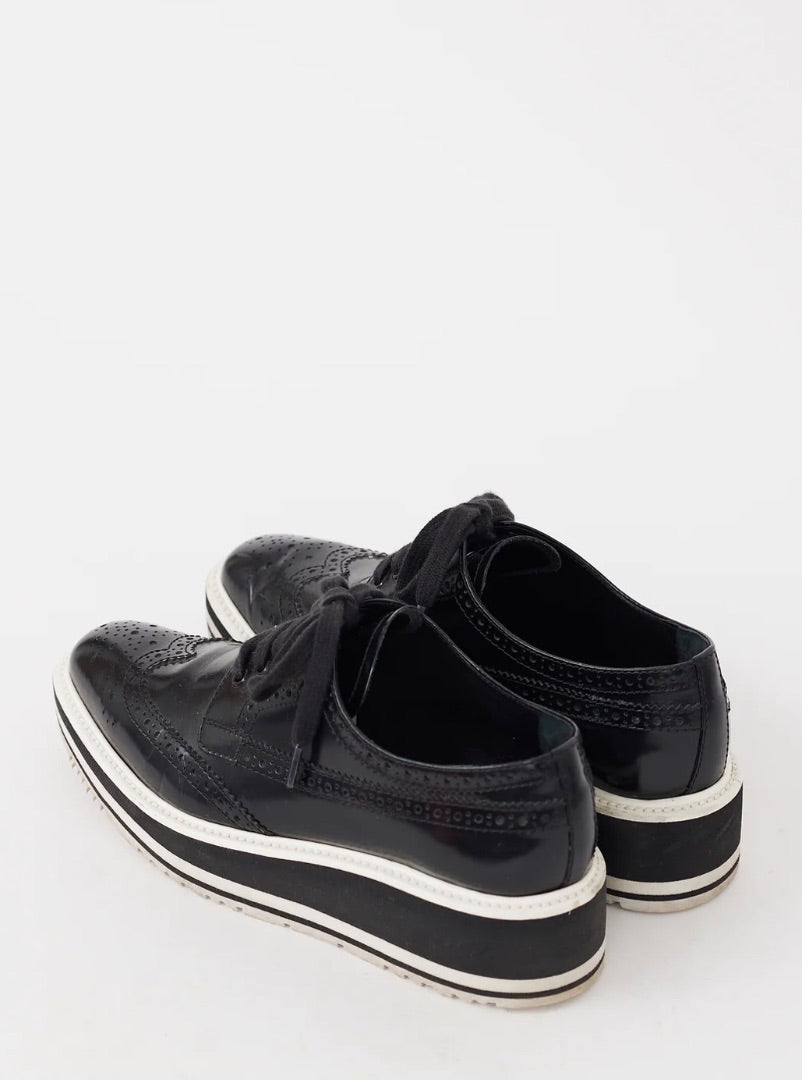Prada Wingtip Brogue Platform Derby