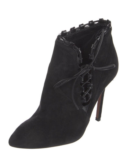 Alaia Suede Lace up Booties