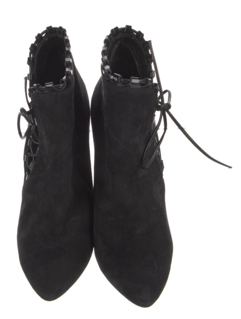 Alaia Suede Lace up Booties