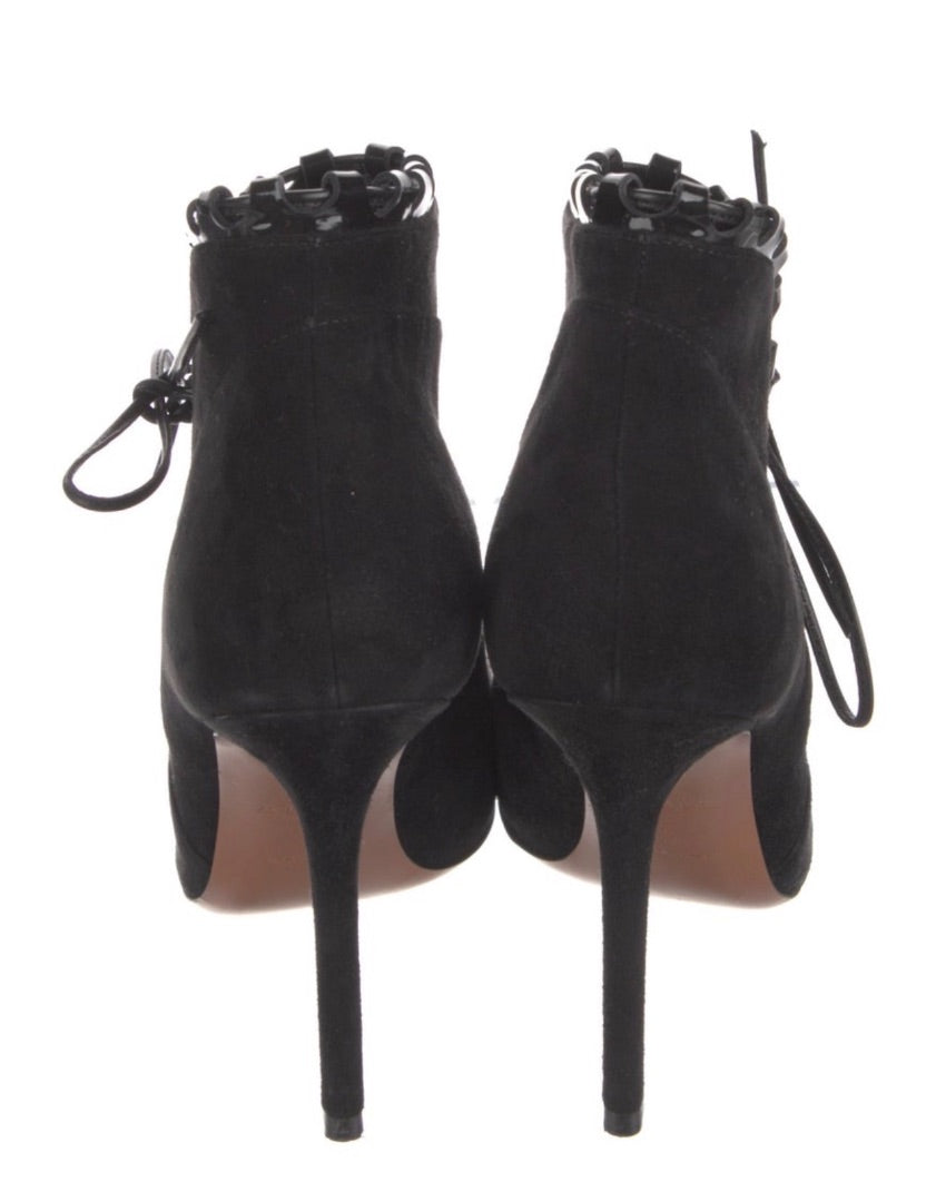 Alaia Suede Lace up Booties