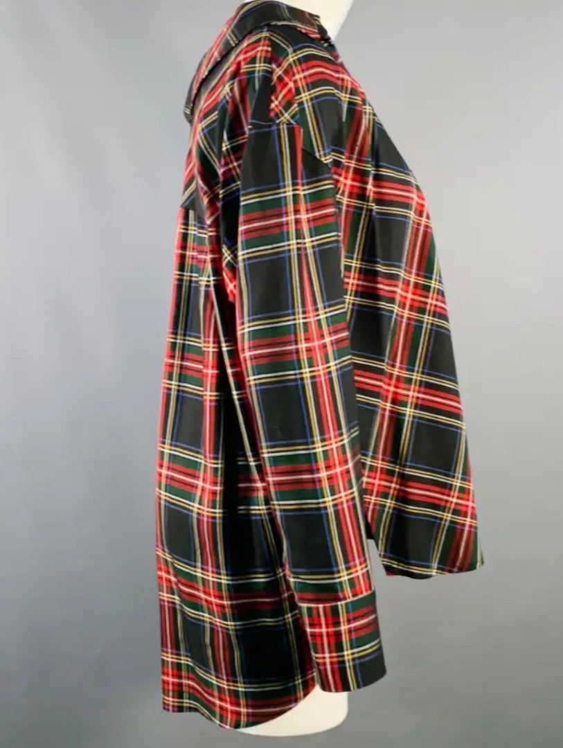 Maje Plaid Asymmetrical  Top