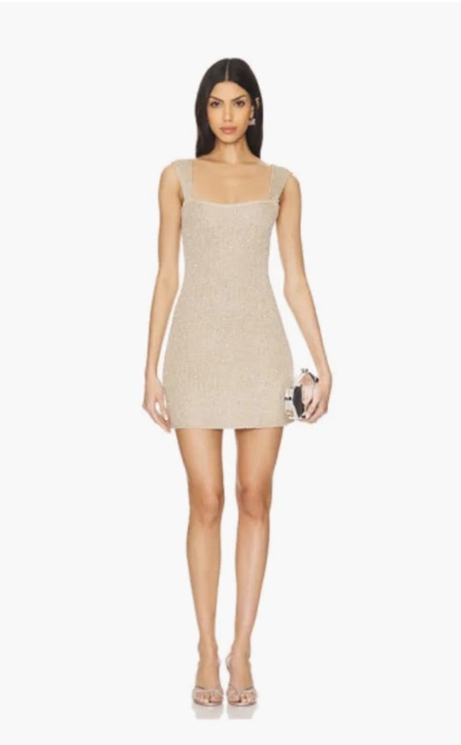 LPA Josi Mini Knit Metallic Dress