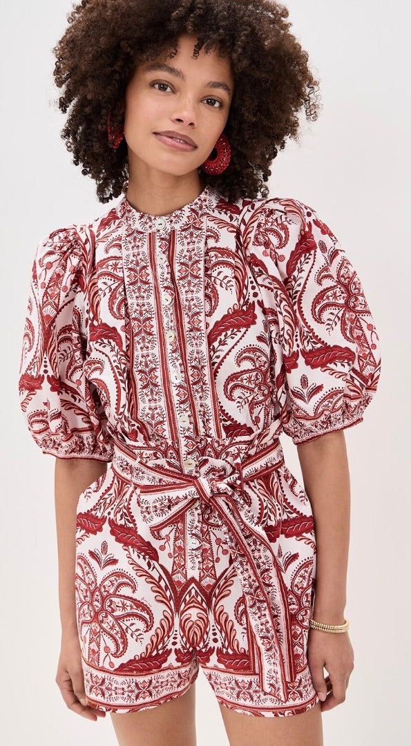 Farm Rio Cameo Tropical Shorts Jumpsuit