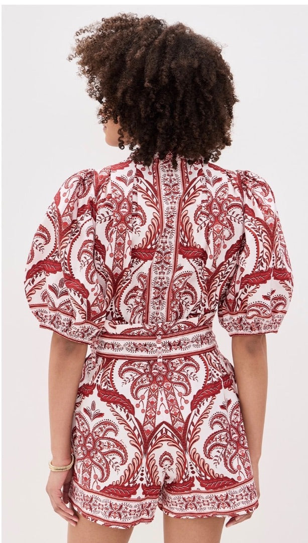 Farm Rio Cameo Tropical Shorts Jumpsuit