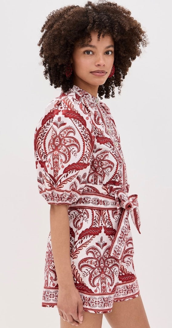 Farm Rio Cameo Tropical Shorts Jumpsuit