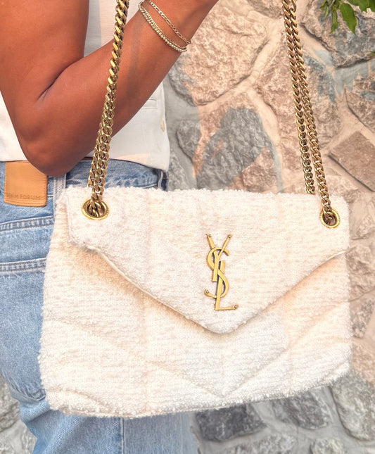 Saint Laurent White Shoulder Bag