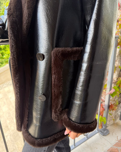 Theory Leather Pea Coat