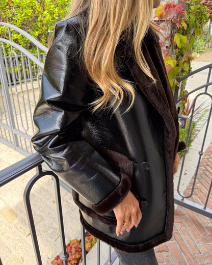 Theory Leather Pea Coat