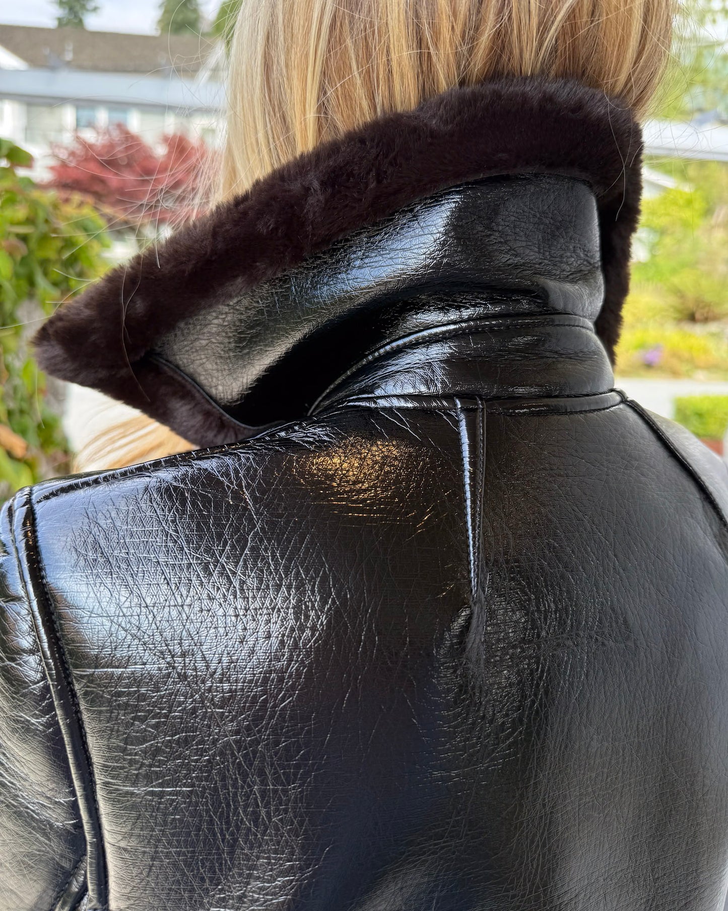 Theory Leather Pea Coat
