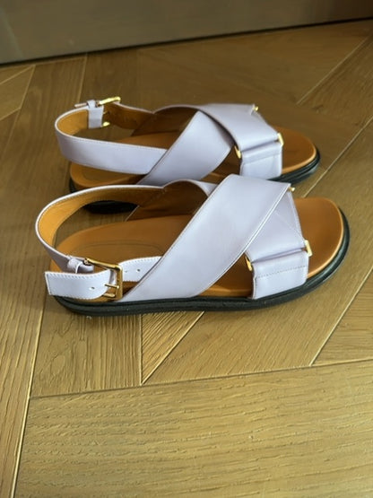 Marni Fussbett leather slingback sandals.