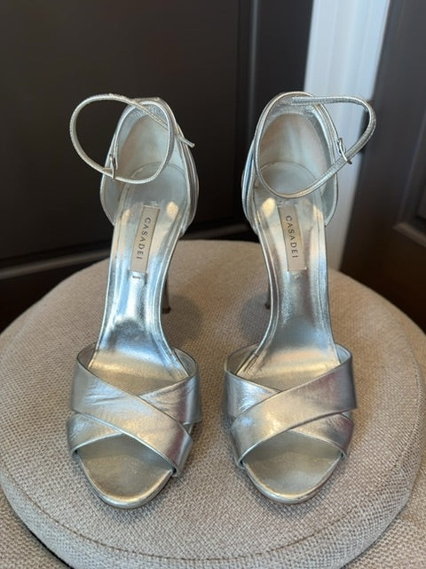 Casadei Silver Metallic Heels