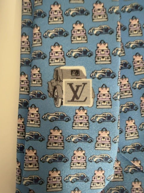 Louis Vuitton Silk Tie with Classic Cars