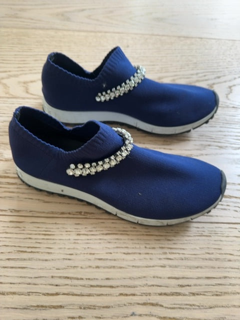 Jimmy Choo Verona knit sneakers featuring crystal embellishments