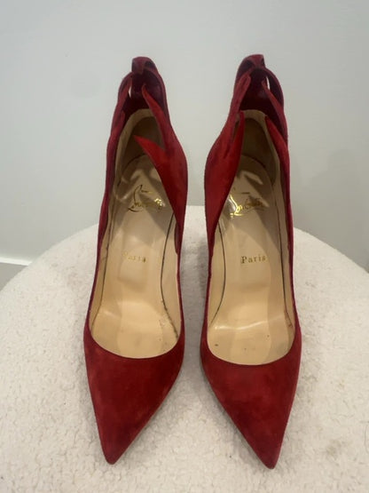 Louboutins Victorina Red Suede Flame