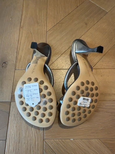 Bottega Veneta Blink metallic leather mule sandal in silver