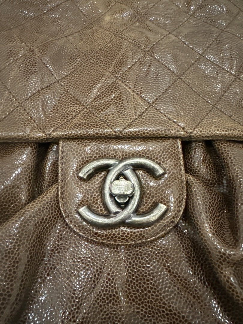 Chanel Glazed caviar leather Chanel Elastic Flap Bag