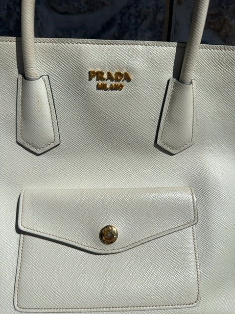 Prada Saffiano Cuir Front Pocket Convertible Tote