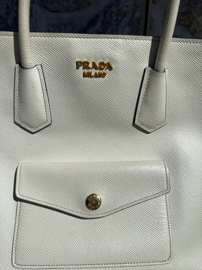 Prada Saffiano Cuir Front Pocket Convertible Tote