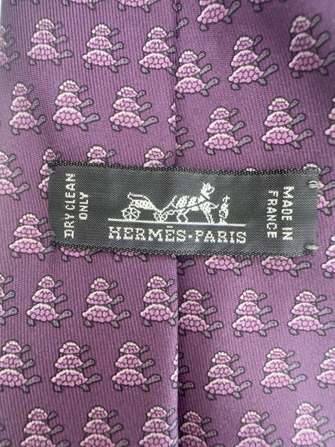 Hermes Tie with Turtles