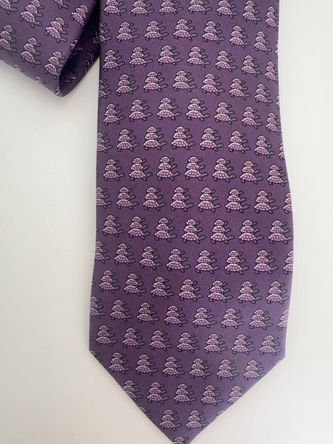Hermes Tie with Turtles