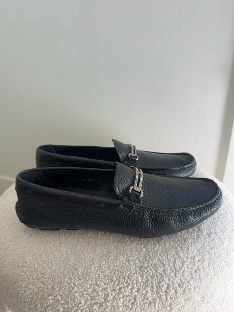 Prada Leather loafers with silver buckle