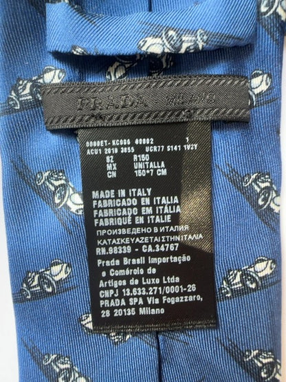 Prada Silk Tie with Race Cars