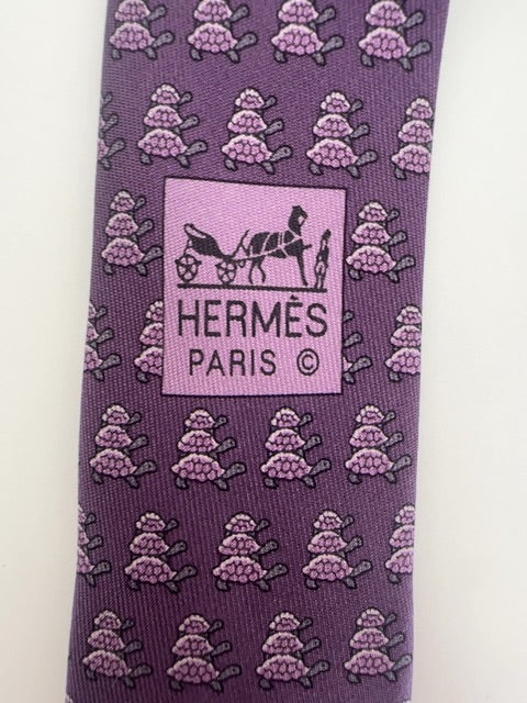 Hermes Tie with Turtles