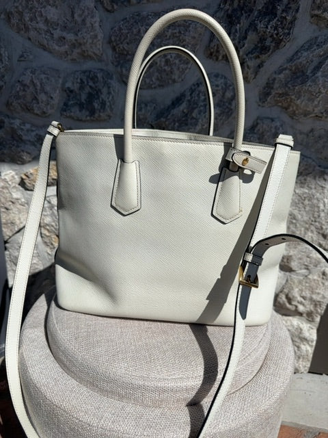 Prada Saffiano Cuir Front Pocket Convertible Tote